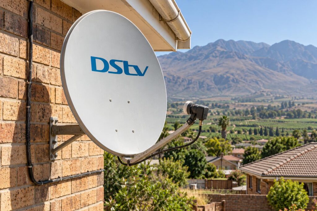 Old dish and worn cable Old DStv dish and cracked cable that can raise the DStv decoder price total
