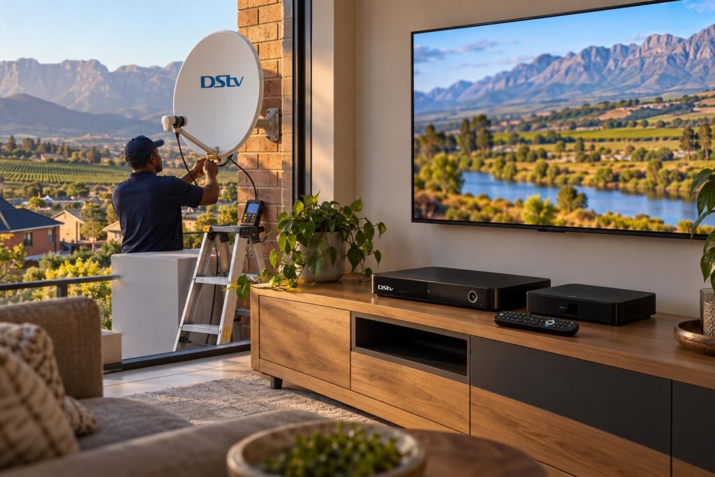 Explora vs HD decoder Explora and HD decoder compared side by side in a Worcester lounge